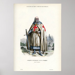 Póster Jacques de Molay - cavaleiro Templar