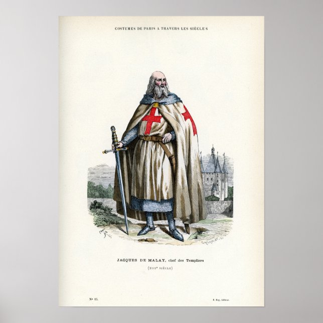 Póster Jacques de Molay - Cavaleiro Templário (Frente)