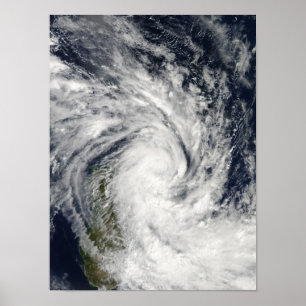 Póster Jade tropical da tempestade que vem em terra sobre