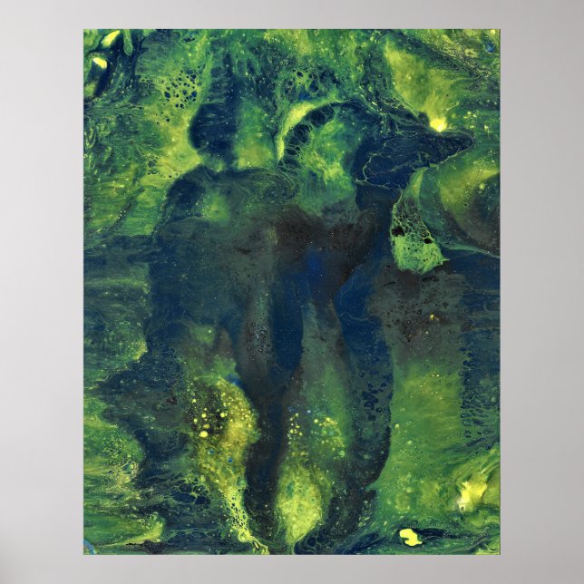 Poster Jaded Lover 1 Deep Green Abstract Art Print (Frente)