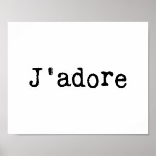 Póster J'adore dactilografado