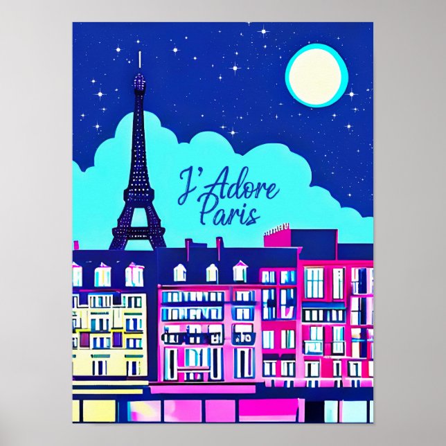 Poster J'adore Paris - Fantasia Paris sob lua cheia (Frente)