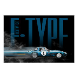 Póster Jag E-Type Lightweight