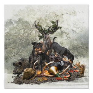 Póster Jagdterrier, Caça alemã Terrier