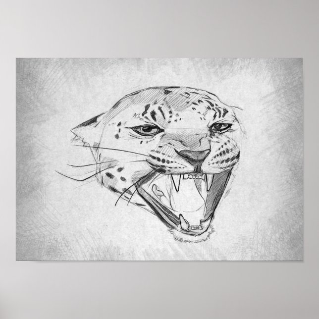 Poster Jaguar - Desenho Gráfico (Frente)