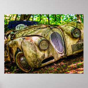 Poster Jaguar Old Car Vintage