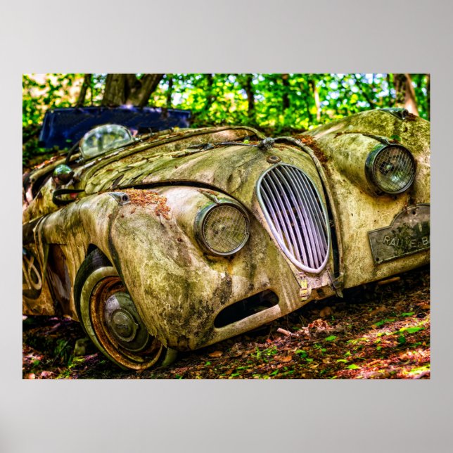 Poster Jaguar Old Car Vintage (Frente)