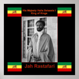 Poster Jah Rastafari, Haile Selassie I Canvas Print 3 ft 