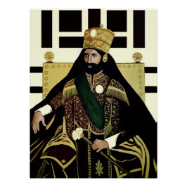 Póster Jah Rastafari Haile Selassie Rasta Lividade Raízes