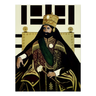 Póster Jah Rastafari Haile Selassie Rasta Lividade Raízes