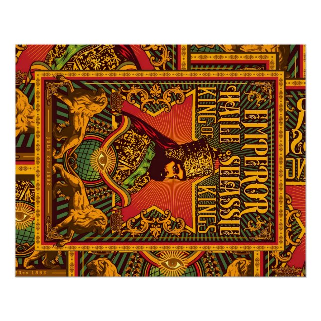 Póster Jah Rastafari Selassie Rasta Reggae Afrika Roots (Frente)