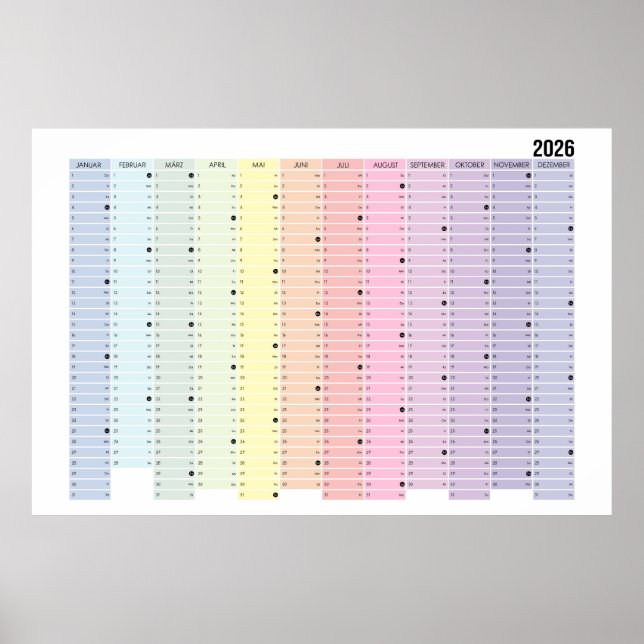 Poster Jahreskalender 2026 (Frente)