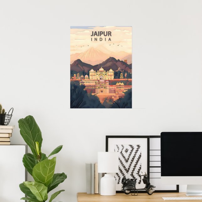 Poster Jaipur – A Cidade Rosa Real da Índia (Escritório em casa)