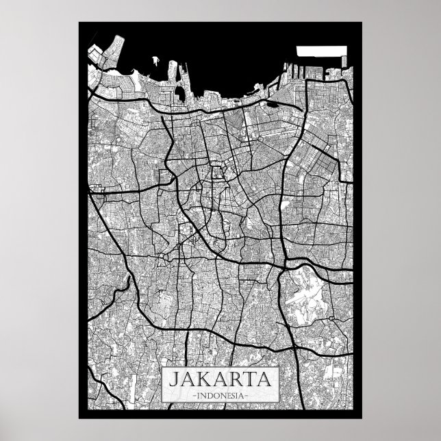 Poster Jakarta Indonesia Map (Frente)