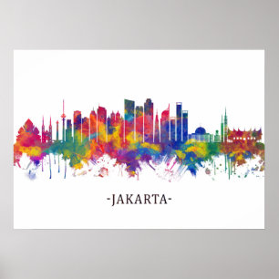 Poster Jakarta Indonesia Skyline