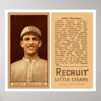 Poster Jake Daubert Dodgers Baseball 1912