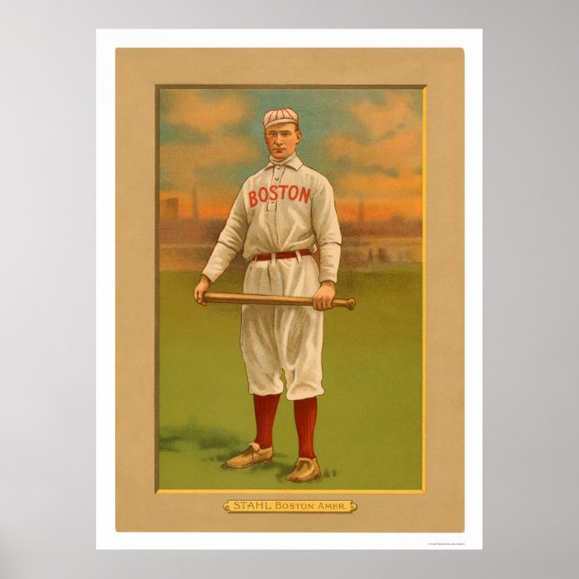 Póster Jake Stahl Red Sox Baseball 1911 (Frente)