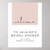 JALAINE Rosa Bege Moderno Cartão de Boas-Vindas pa