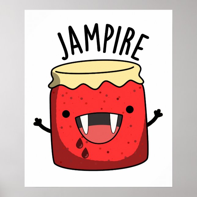 Poster Jam Pire Funny Vampire Jam Pun (Frente)