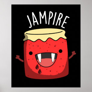 Poster Jam-pire Funny Vampire Jam Pun Dark BG