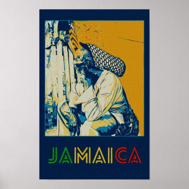 Poster Jamaica, cartão postal da cultura rastafari (Frente)