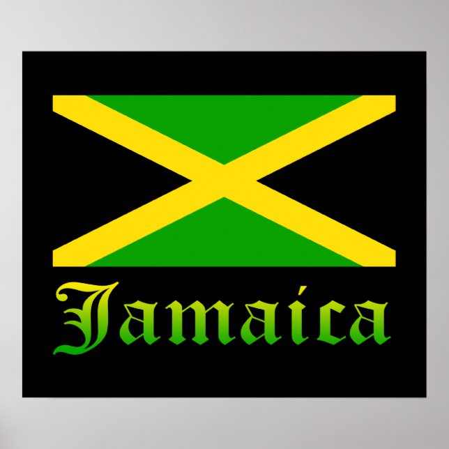 Poster Jamaica Flag, Black, Green and Yellow (Frente)