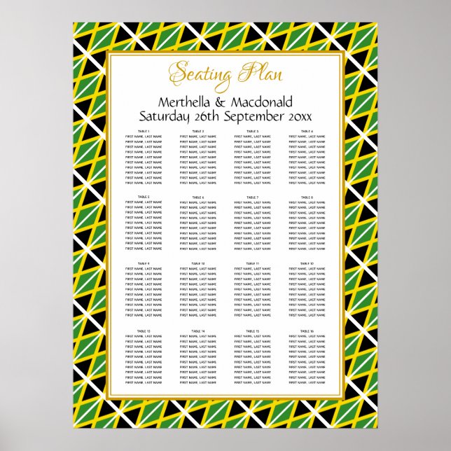 Poster JAMAICA FLAG Personalizado 160 Plano de Assentos (Frente)