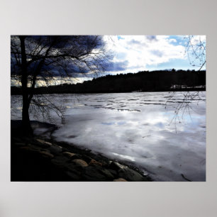 Poster Jamaica Pond congelado, Jamaica Plains