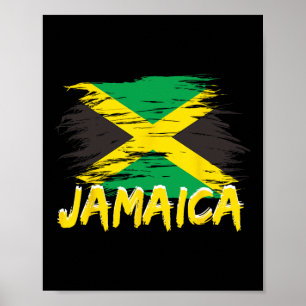 Poster Jamaica Retrô Vintage Aquarelas Esporte Bandeira J