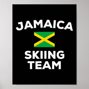 Poster Jamaica Ski Skiing Team Jamaican Flag