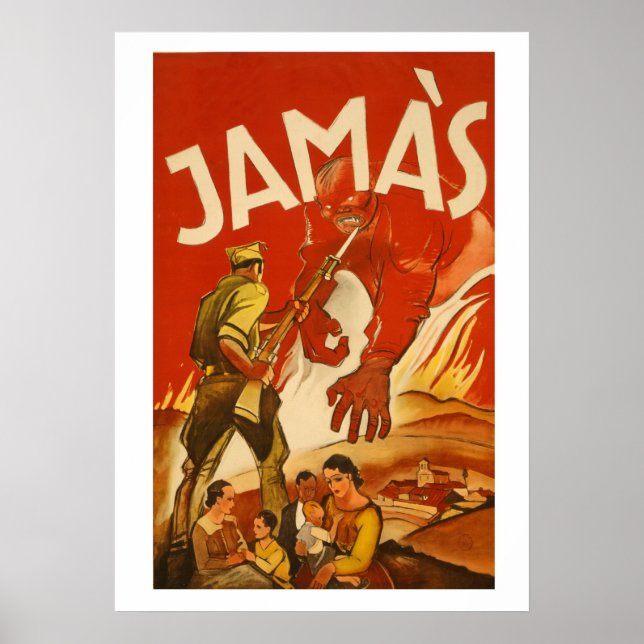 Poster JAMAS - Guerra Civil espanhola Rara (Frente)