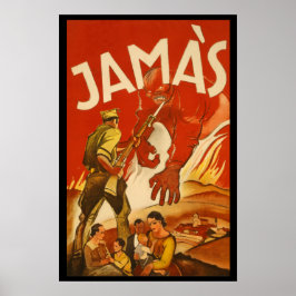 Poster JAMAS - Guerra Civil espanhola Rara