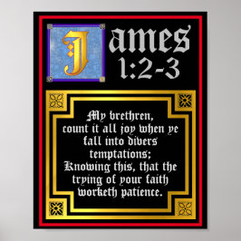 Poster James 1:2 1:3 Nova Citação Iluminada de Testamento