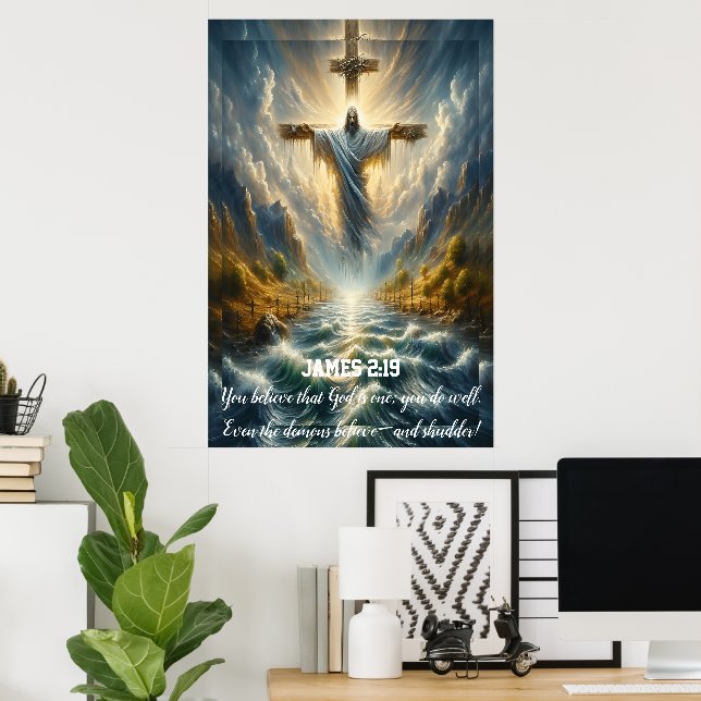 Poster James 2:19 Você acredita que Deus é um (Escritório em casa)