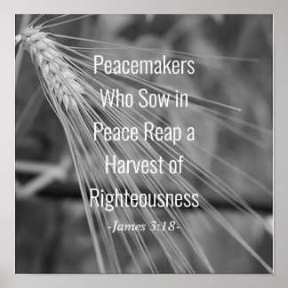 Poster James 3:18 Bíblia Verse Harvest of Righeness