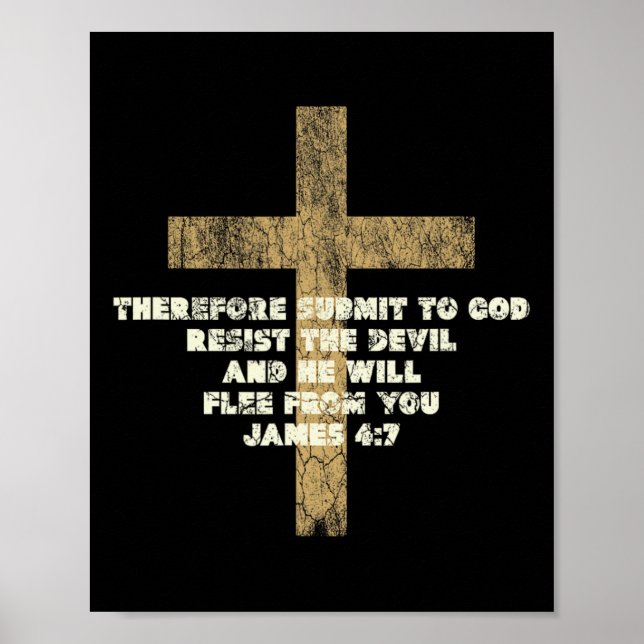 Poster James 47 Submeta A Deus Para Resistir À Bíblia Do  (Frente)