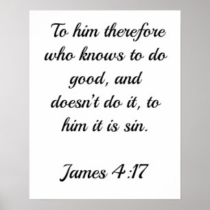 Poster James 4:17 sobre fazer o bem