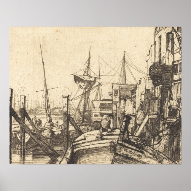 Póster James Abbott McNeill Whistler - Limehouse (Frente)