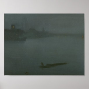 Póster James Abbott McNeill Whistler - Nocturne in Blue