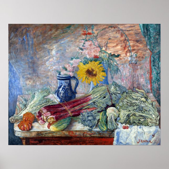Poster James Ensor Flores e Vegetais (Frente)