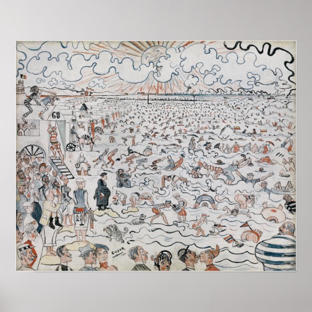 Poster James Ensor The Beach em Ostende (Frente)