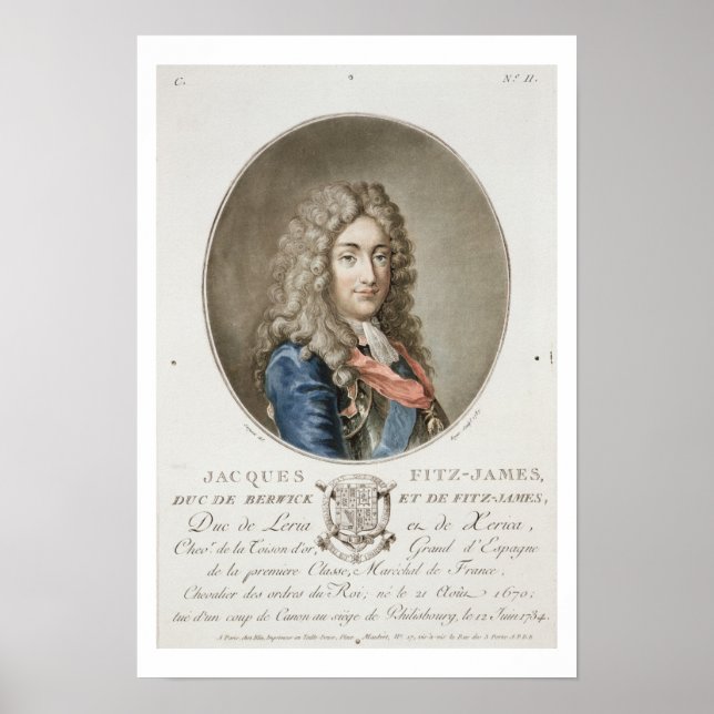 Poster James Fitzjames (1670-1733), 1rua Duque de Berwick (Frente)