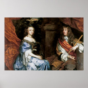 Poster James II e Anne Hyde pelo senhor Peter Lely