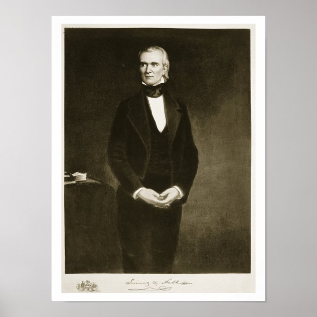 Póster James K. Polk (1795-1849), 11 do Presidente da UE (Frente)