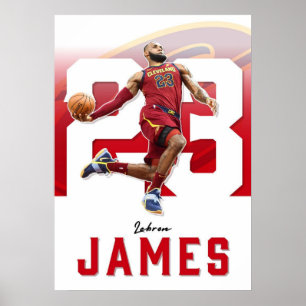 Poster james lebron, nba, basquete, james king, slam du
