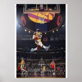 Poster james lebron, nba, basquete, james king, slam du