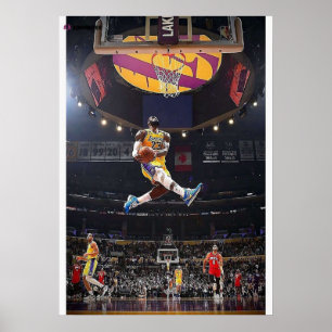 Poster james lebron, nba, basquete, james king, slam du