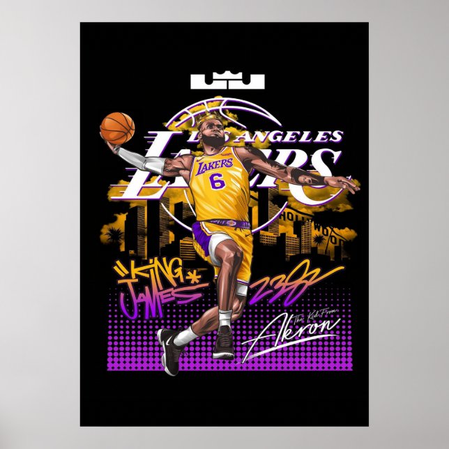 Poster james lebron, nba, basquete, james king, slam du (Frente)