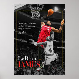 Poster james lebron, nba, basquete, james king, slam du