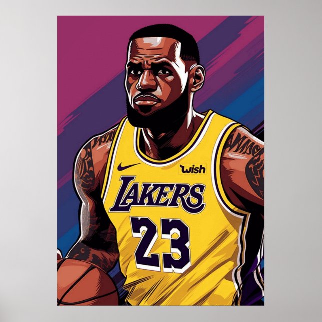 Poster james lebron, nba, basquete, james king, slam du (Frente)
